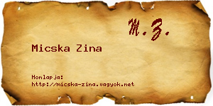 Micska Zina névjegykártya